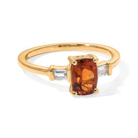 D''Joy Cherry Citrine, White Zircon Ring in 18K Vermeil YG Over Sterling Silver (Size 10.0) 1.00 ctw