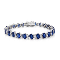 Epic Deal D'Joy Premium Kashmir Kyanite, Moissanite Bracelet in Rhodium Over Sterling Silver (6.50 In) 18.75 ctw