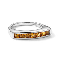 D'Joy Serra Gaucha Citrine 0.65 ctw Ring in Rhodium Over Sterling Silver (Size 8.0)