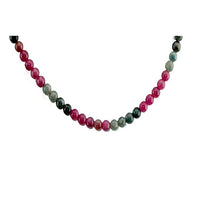 D''Joy Premium Lagoon Tourmaline, Pink Tourmaline Beaded Necklace (18-20 Inches) in Rhodium Over Sterling Silver 150.00 ctw