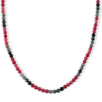 D''Joy Premium Lagoon Tourmaline, Pink Tourmaline Beaded Necklace (18-20 Inches) in Rhodium Over Sterling Silver 150.00 ctw
