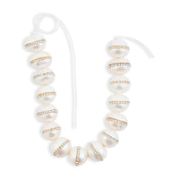 Large Freshwater Pearl and Crystal Beaded Bracelet (9.0In)