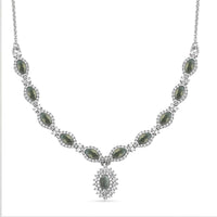 D'Joy Narsipatnam Alexandrite, Moissanite Neckalce (18 Inches) in Rhodium Over Sterling Silver 2.60 ctw