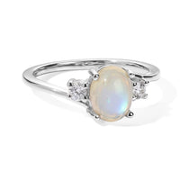 D''Joy Sri Lankan Silver Moonstone and White Zircon 1.70 ctw Ring in Rhodium Over Sterling Silver (Size 10.0)