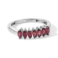 D''Joy Orissa Rose Garnet Ring in Rhodium Over Sterling Silver (Size 10.0) 0.85 ctw