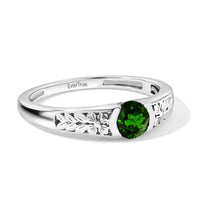 EverTrue Chrome Diopside 0.50 ctw Solitaire Ring in Platinum Bond (Size 8.0)
