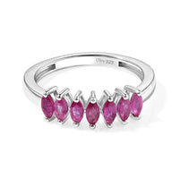 D''Joy Niassa Ruby (FF) Ring in Rhodium Over Sterling Silver (Size 10.0) 0.75 ctw