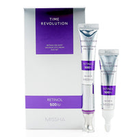 Missha Time Revolution 500 Shot Galvanic Eye Cream Duo Set (product & applicator + 1 refill) (Ships in 7-10 Days)
