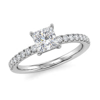 NY Closeout 14K White Gold Luxuriant Lab Grown Diamond Engagement Ring (Size 6.0) 1.25 ctw