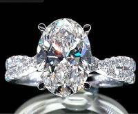 Closeout 14K White Gold Luxuriant Lab Grown Diamond (F VS) Engagement Ring (4.55 g) 4.25 ctw