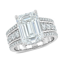 NY Closeout 14K White Gold Luxuriant Lab Grown Diamond VS - F Engagement Ring (Size 6.0) (7.0 g) 5.00 ctw
