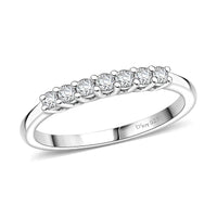 D'Joy Lab Grown Diamond (I3) Band Ring in Rhodium Over Sterling Silver (Size 10.0) 0.20 ctw