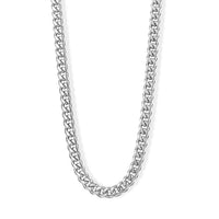 Italian Sterling Silver Diamond-cut Cuban Chain Necklace (20 Inches) (5.40 g)