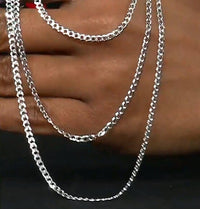 Italian Sterling Silver Diamond-cut Cuban Chain Necklace (20 Inches) (5.40 g)