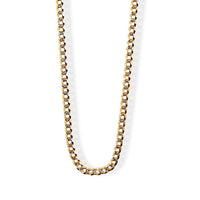 Italian 14K YG and Rhodium Over Sterling Silver Diamond-cut Cuban Chain Necklace (20 Inches) (5.70 g)