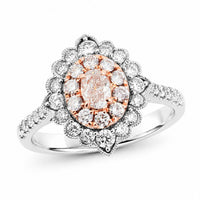 Modani Natural Pink and White Diamond VS1 1.13 ctw Ring in 14K White and Rose Gold (Size 7.0)