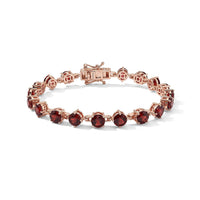 EverTrue Mozambique Garnet 10.40 ctw Bracelet in 18K RG Plated (6.50 In)