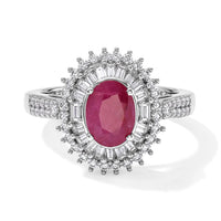 AAA Mozambique Ruby and Luxuriant Lab Grown Diamond G-H SI 1.80 ctw Ring in Rhodium Over Sterling Silver (Size 6.0)