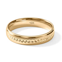 10K Yellow Gold Diamond-cut Band Ring (Size 8.0) (1.20 g)