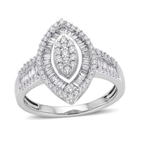 Luxuriant Lab Grown Diamond (G-H, SI) Ring in Rhodium Over Sterling Silver (Size 10.0) 1.00 ctw