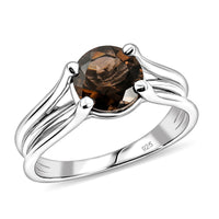 Smoky Quartz  Ring Sterling Silver 1.25 ctw