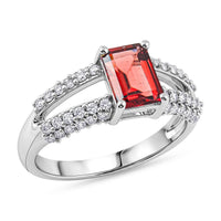 Mozambique Garnet and White Topaz 1.25 ctw Ring in Sterling Silver (Size 8.0)