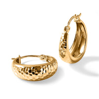 Luxoro 10K Yellow Gold Hammered Hoop Earrings (2.25 g)