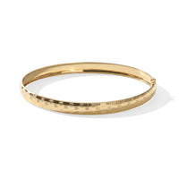 Luxoro Basket Weave Dome Bangle Bracelet in 10K Yellow Gold (7.25 In) 3.85 Grams