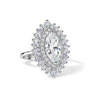 D'Joy Moissanite 3.10 ctw Ring in Rhodium Over Sterling Silver (Size 9.0)