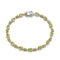 EverTrue Hebei Peridot 10.80 ctw Bracelet in Platinum Bond (7.25 In)
