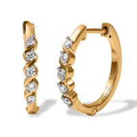 Luxuriant Lab Grown Diamond G-H SI 0.30 ctw Hoop Earrings in 14K Yellow Gold Over Sterling Silver
