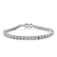 Luxuriant Lab Grown Diamond (G-H, SI) Bracelet in Rhodium Over Sterling Silver (6.50 In) 10.00 ctw