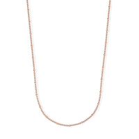 Italian 2mm Grumet Flower Necklace in 14K RG Over Sterling Silver 2.45 Grams 20 Inches