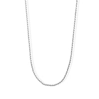 Italian 1.4mm Rope Chain Necklace in Sterling Silver 3.75 Grams 20 Inches