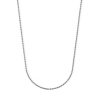 Italian 1.4mm Rope Chain Necklace in Black Rhodium Over Sterling Silver 3.75 Grams 20 Inches