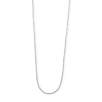 1.4mm Rock Chain Necklace in Rhodium Over Sterling Silver 3.10 Grams 20 Inches