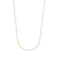 1.4mm Rock Chain Necklace in 14K YRG Over and Sterling Silver 3.10 Grams 20 Inches