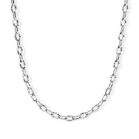 Italian Rhodium Over Sterling Silver 1.2mm Drop Oval Star Chain Necklace (20 Inches) (2.15 g)