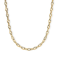 Italian 14K YG Over Sterling Silver 1.2mm Drop Oval Star Chain Necklace (20 Inches) (2.15 g)