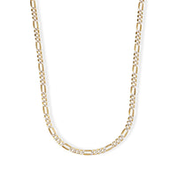 5mm Figaro Super Flat Chain Necklace in 14K YG Over and Sterling Silver 9.15 Grams 20 Inches