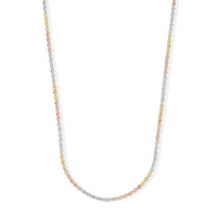 14K YRG Over and Sterling Silver 1.4mm Valentina Star Chain Necklace (18 Inches) (2.65 g)