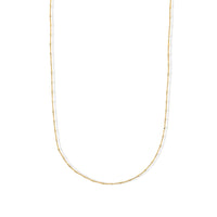 Italian 14K YG Over Sterling Silver 1.4mm Tube Brite Long Chain Necklace (18 Inches) (2.40 g)