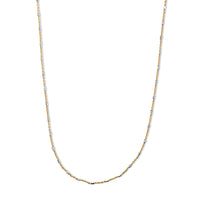 Italian 14K YG Over and Sterling Silver 1.4mm Tube Brite Long Chain Necklace (18 Inches) (2.40 g)