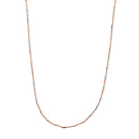 Italian 14K RG Over and Sterling Silver 1.4mm Tube Brite Long Chain Necklace (18 Inches) (2.40 g)