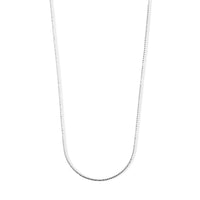Italian 1.2mm Round Box Silk Chain Necklace in Sterling Silver 3.75 Grams 18 Inches