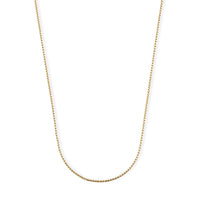 Italian 1.2mm Round Box Silk Chain Necklace in 14K YG Over Sterling Silver 3.75 Grams 18 Inches
