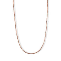 Italian 1.2mm Round Box Silk Chain Necklace in 14K RG Over Sterling Silver 3.75 Grams 18 Inches