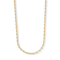 Italian 0.6mm Saturno Chain Necklace in 14K YG Over and Sterling Silver 13.40 Grams 18 Inches