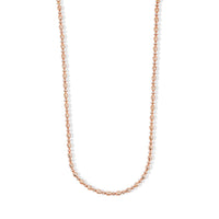 Italian 0.6mm Saturno Chain Necklace in 14K RG Over and Sterling Silver 13.40 Grams 18 Inches