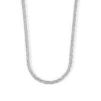 Rhodium Over Sterling Silver 2mm Braided Chain Necklace (18 Inches) (9.40 g)